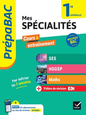 cover image of Prépabac--Mes spécialités SES, HGGSP, Maths 1re générale--2024-2025